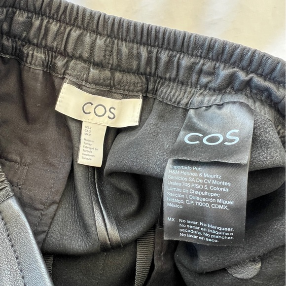 Cos women’s leather drawstring pan. Size 2 - Picture 3 of 9